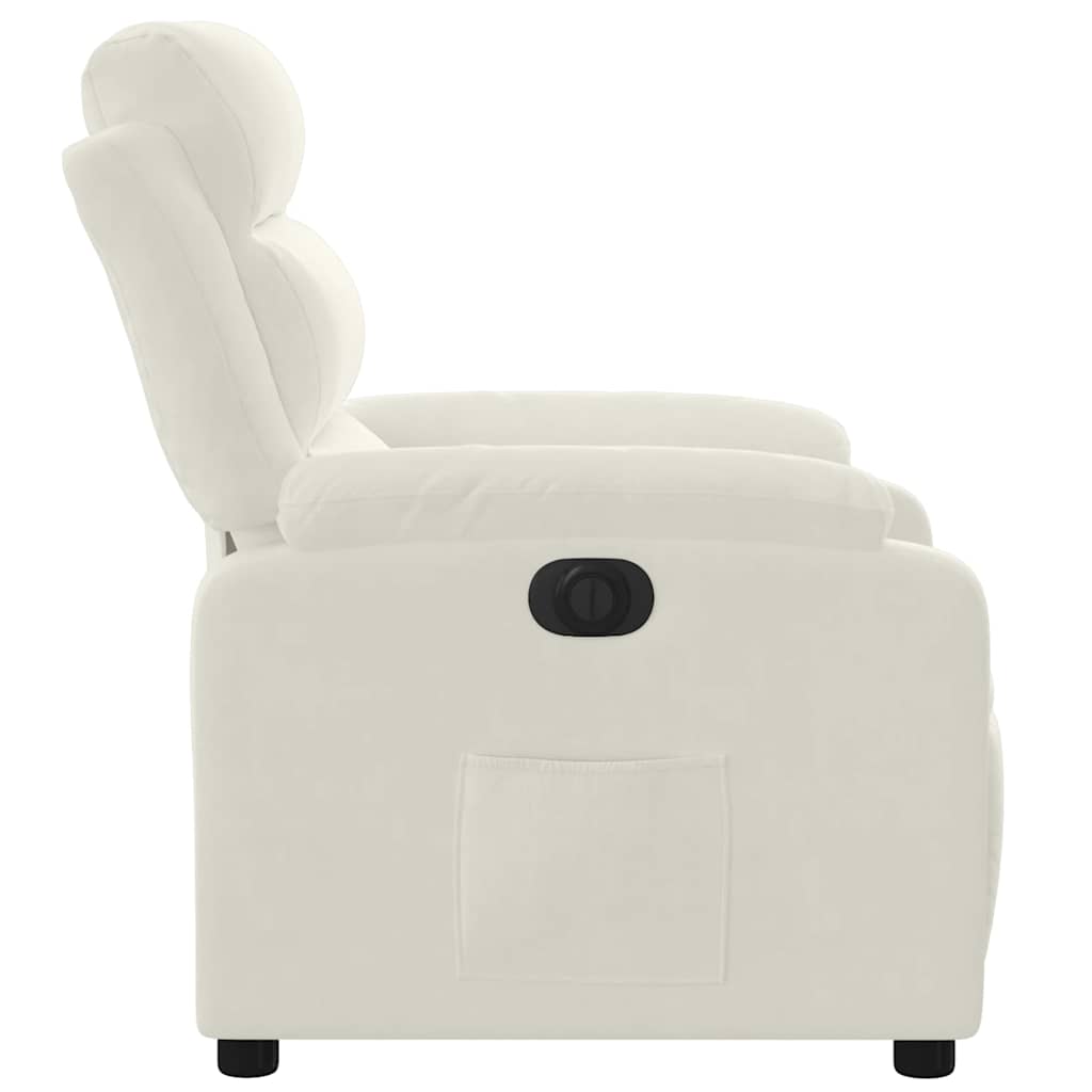 Fauteuil inclinable électrique Crème Velours - XIOS