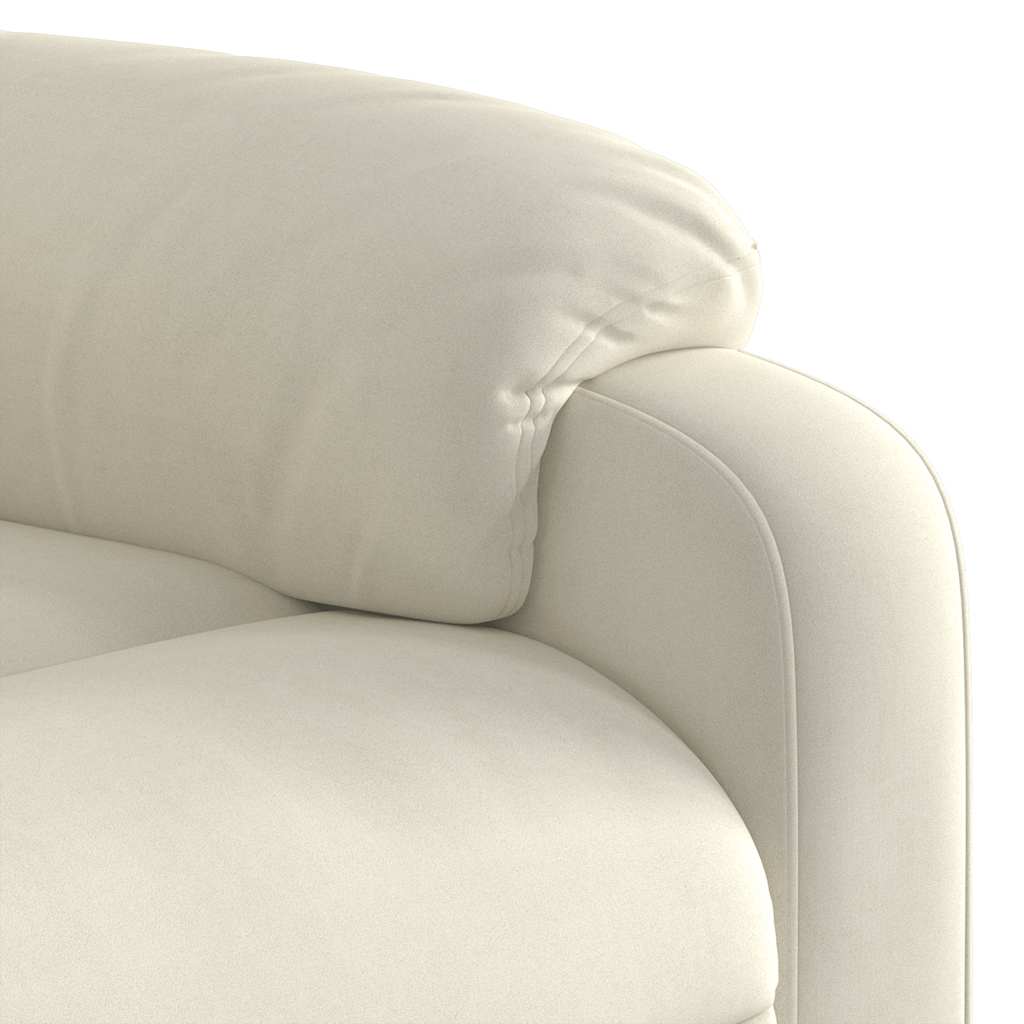 Fauteuil inclinable électrique Crème Velours - XIOS