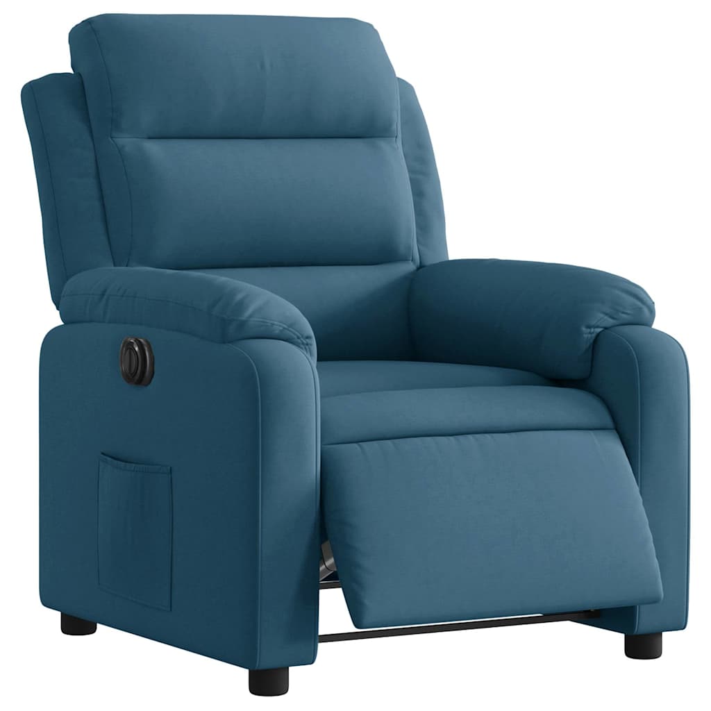 Fauteuil inclinable électrique bleu velours - XIOS