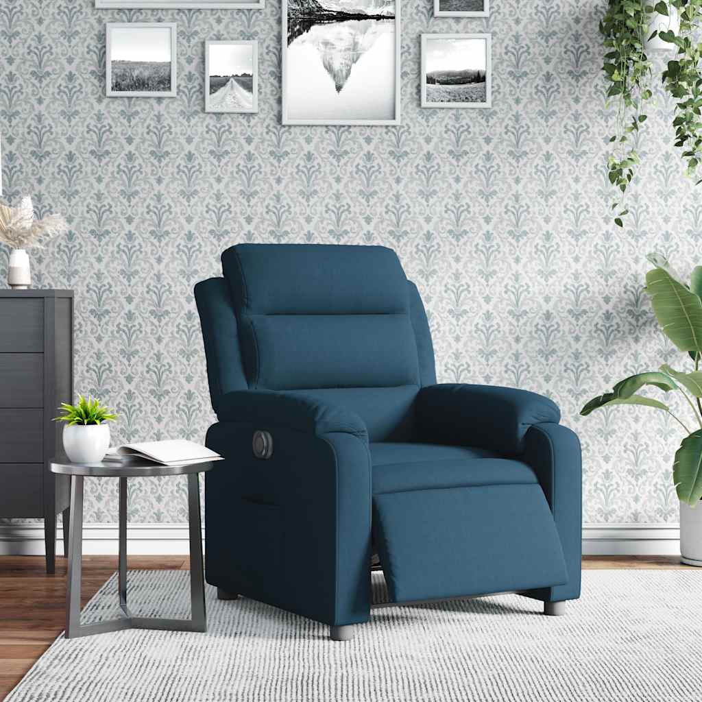 Fauteuil inclinable électrique bleu velours