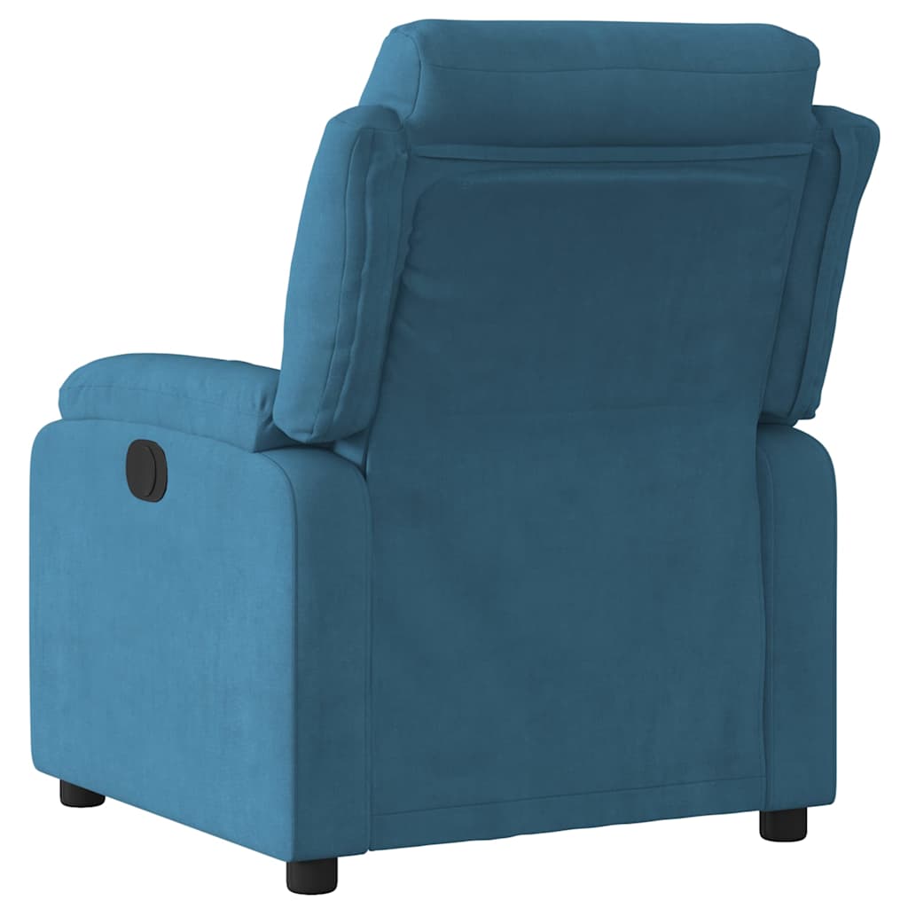 Fauteuil inclinable électrique bleu velours - XIOS