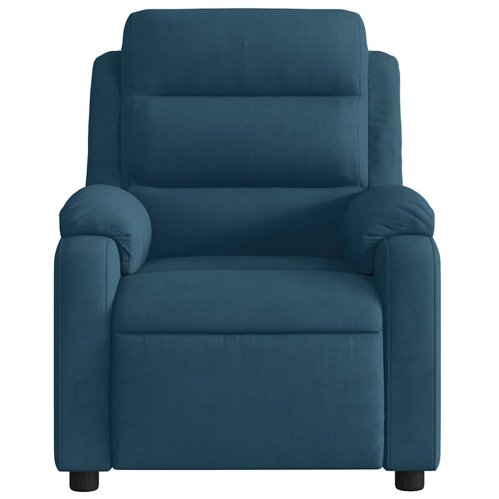 Fauteuil inclinable électrique bleu velours