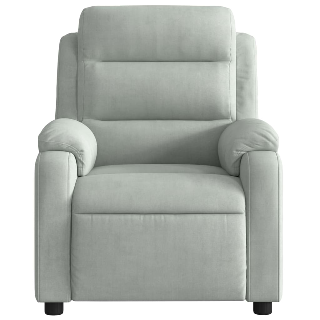 Fauteuil inclinable électrique de massage gris clair velours - XIOS
