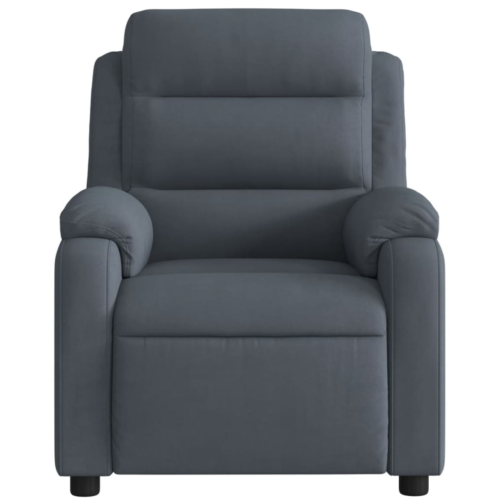 Fauteuil inclinable de massage électrique gris foncé velours - XIOS