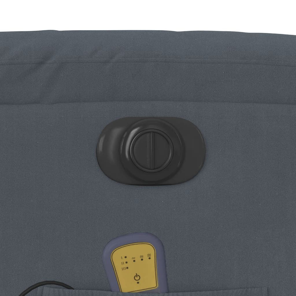 Fauteuil inclinable de massage électrique gris foncé velours - XIOS