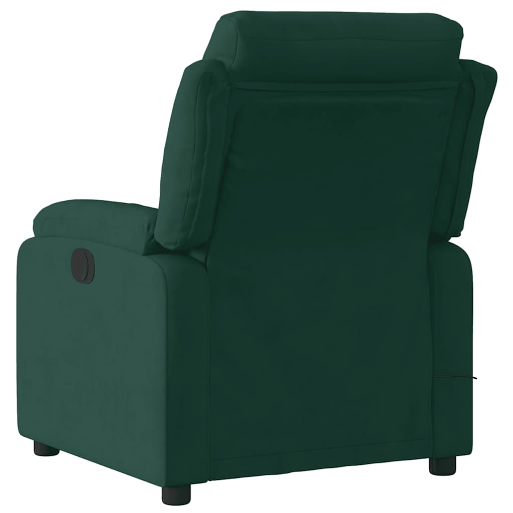 Fauteuil inclinable de massage électrique vert foncé velours - XIOS