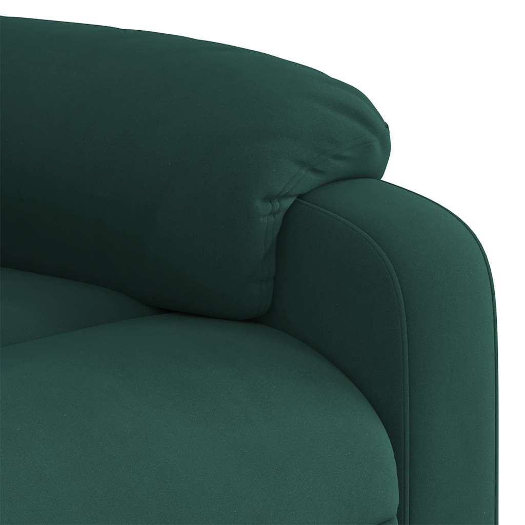 Fauteuil inclinable de massage électrique vert foncé velours - XIOS