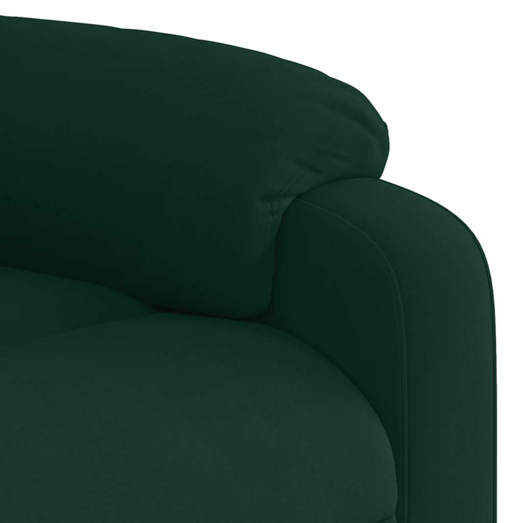 Fauteuil inclinable de massage électrique vert foncé velours - XIOS