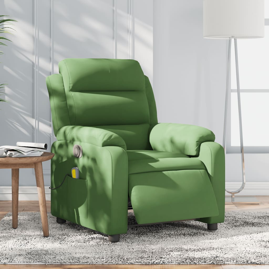 Fauteuil inclinable de massage électrique vert clair velours - XIOS