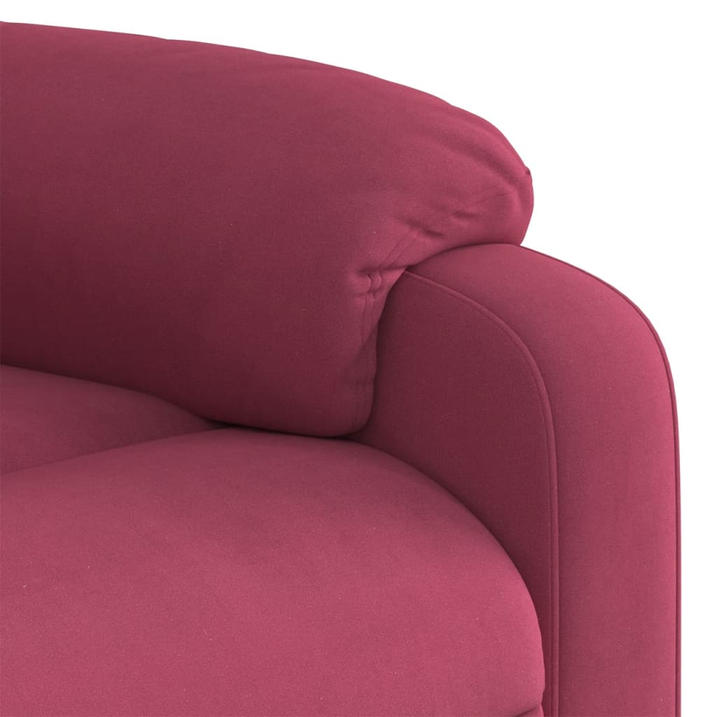 Fauteuil inclinable massage électrique rouge bordeaux velours - XIOS