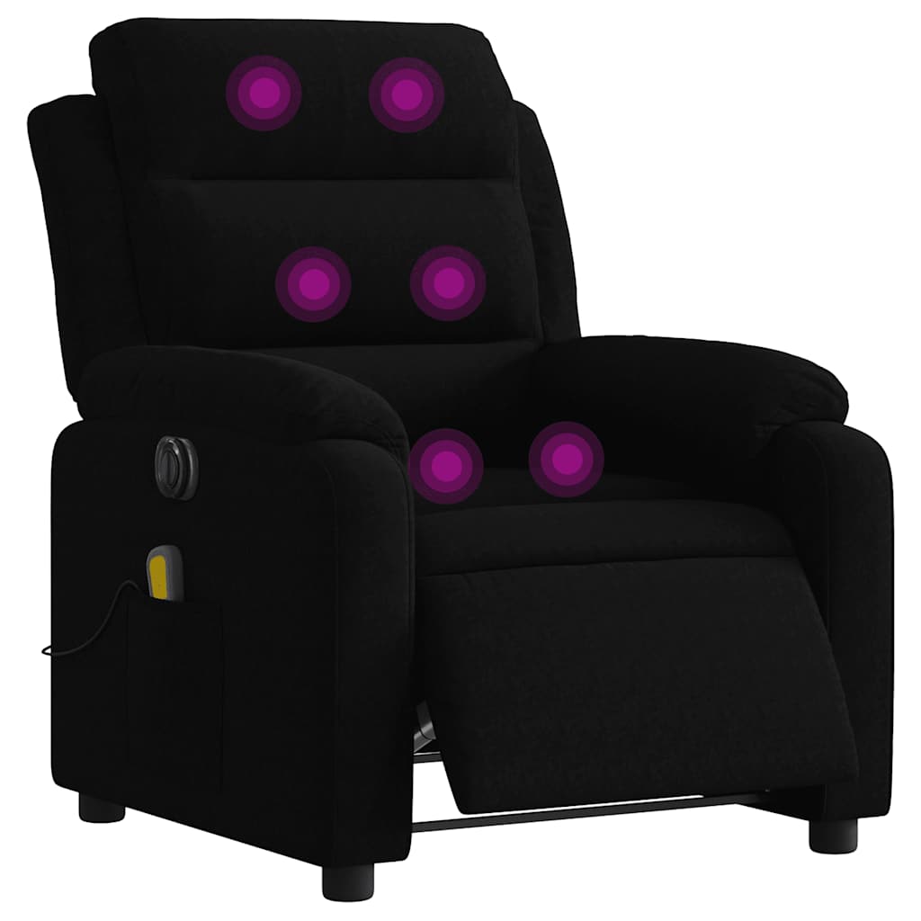 Fauteuil inclinable de massage électrique noir velours - XIOS