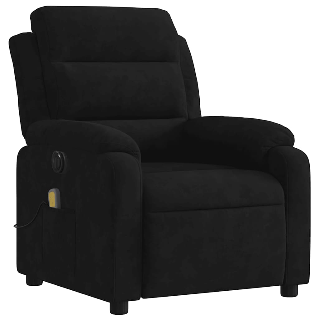 Fauteuil inclinable de massage électrique noir velours - XIOS