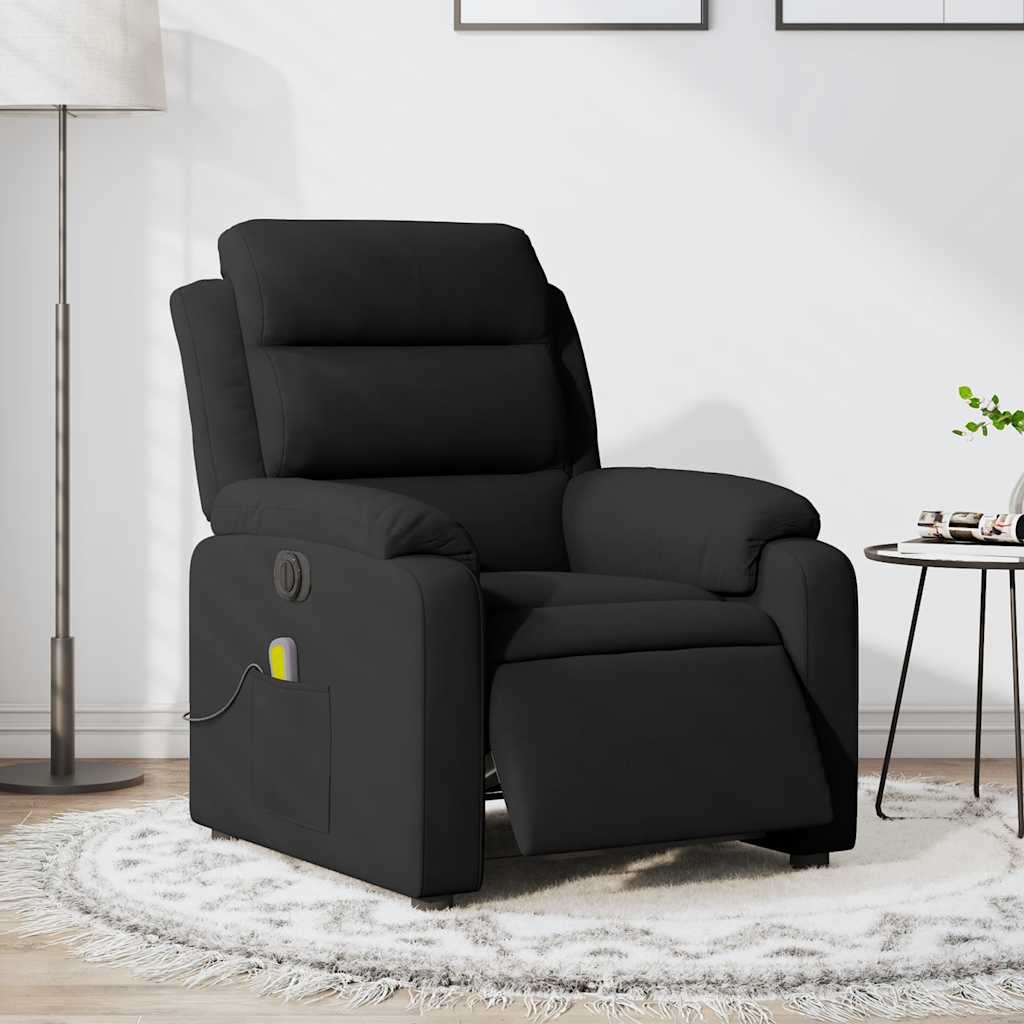 Fauteuil inclinable de massage électrique noir velours - XIOS