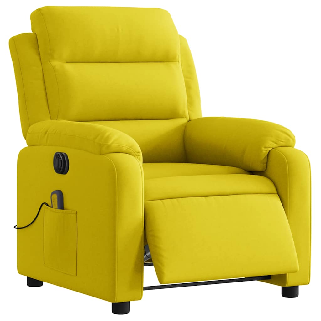 Fauteuil inclinable de massage électrique jaune velours - XIOS