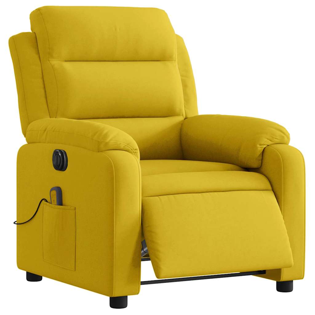 Fauteuil inclinable de massage électrique jaune velours - XIOS