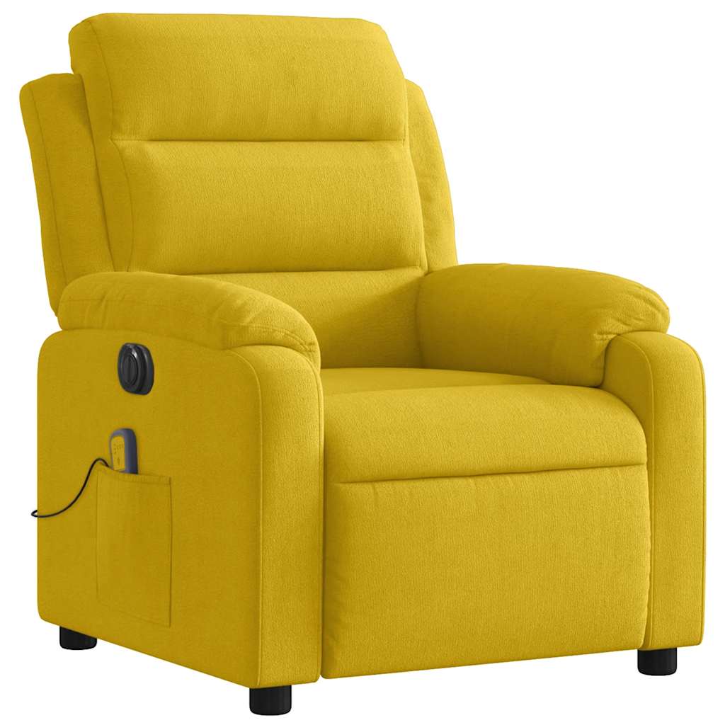 Fauteuil inclinable de massage électrique jaune velours - XIOS