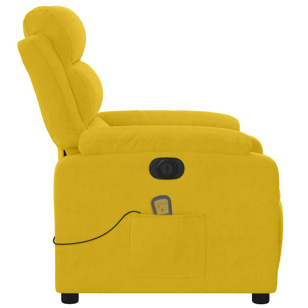 Fauteuil inclinable de massage électrique jaune velours - XIOS