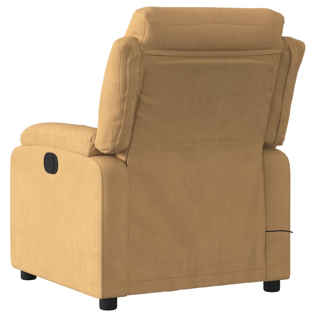 Fauteuil inclinable de massage électrique marron velours