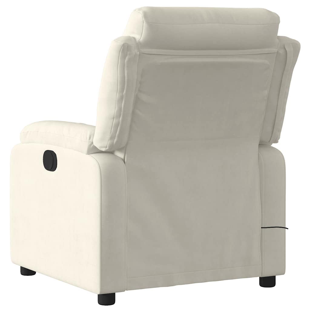 Fauteuil inclinable de massage électrique crème velours - XIOS