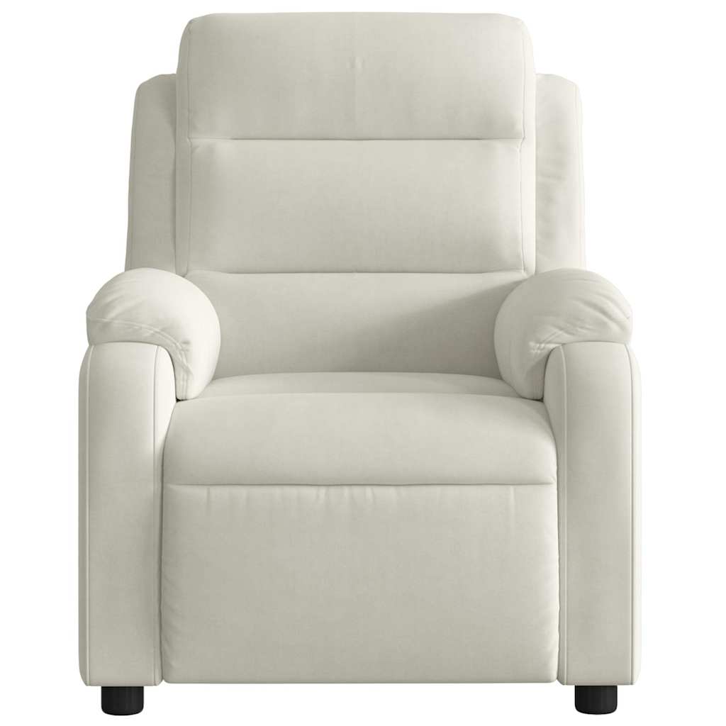 Fauteuil inclinable de massage électrique crème velours