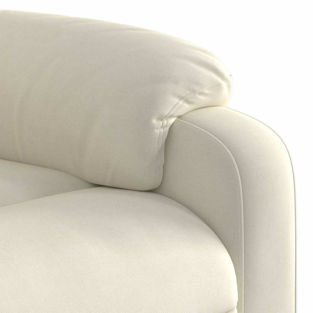 Fauteuil inclinable de massage électrique crème velours - XIOS