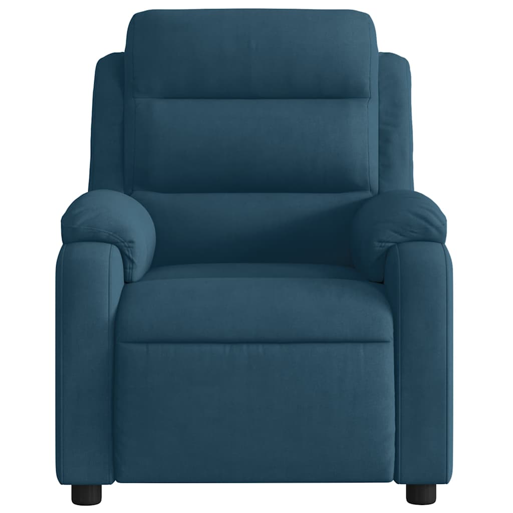 Fauteuil inclinable de massage électrique bleu velours - XIOS