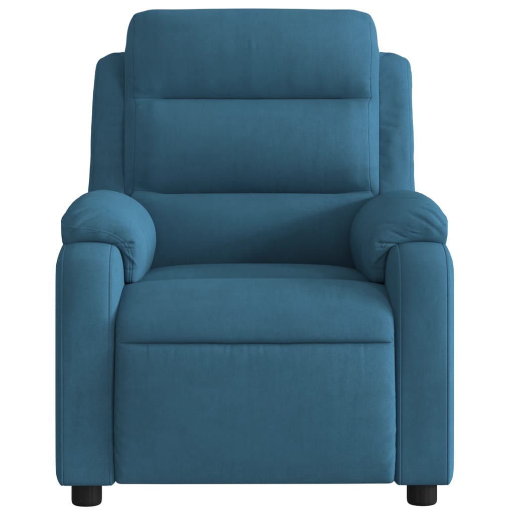Fauteuil inclinable de massage électrique bleu velours - XIOS