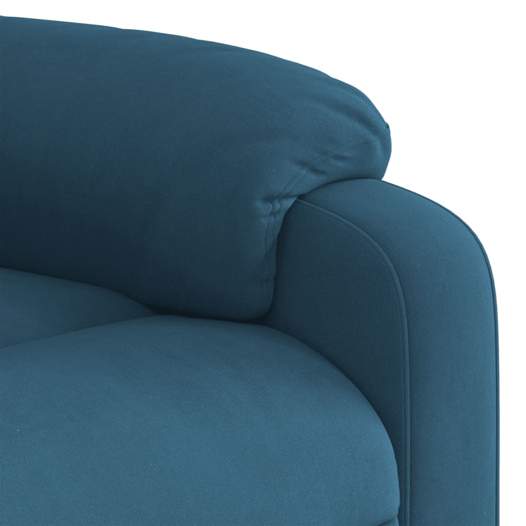 Fauteuil inclinable de massage électrique bleu velours - XIOS