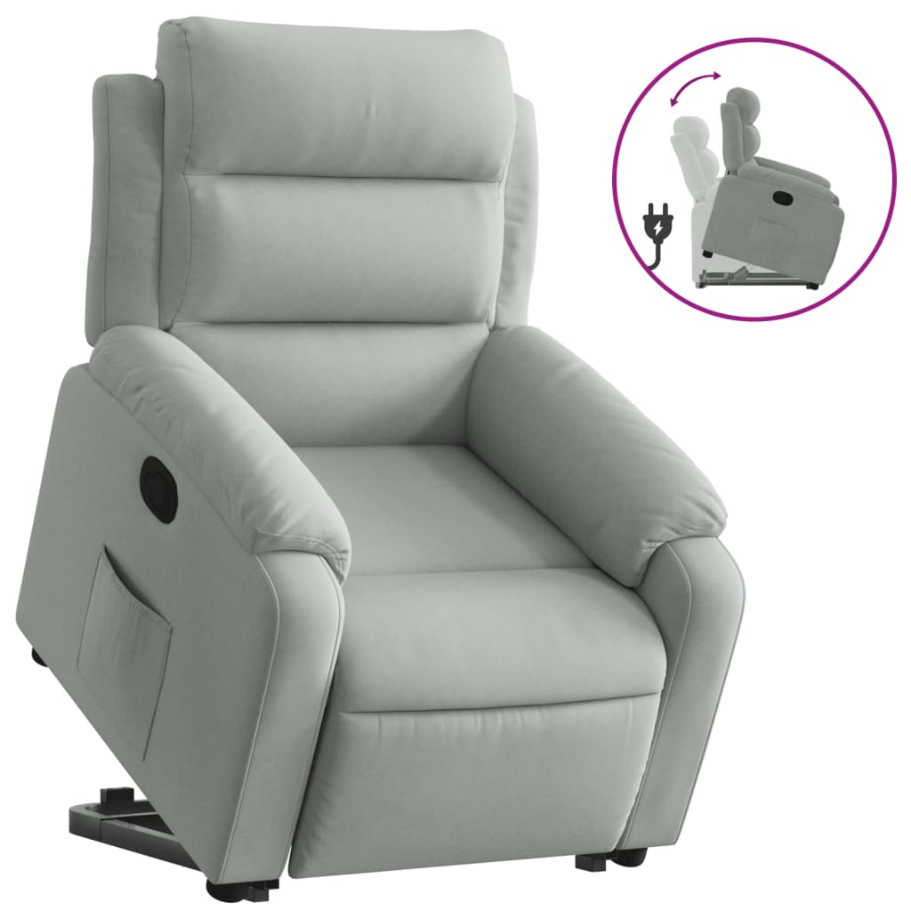 Fauteuil inclinable Gris clair Velours - XIOS