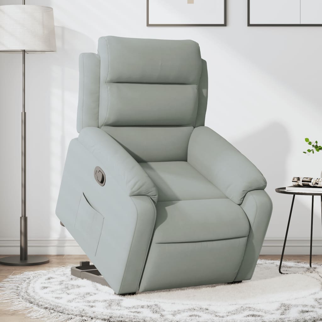 Fauteuil inclinable Gris clair Velours - XIOS