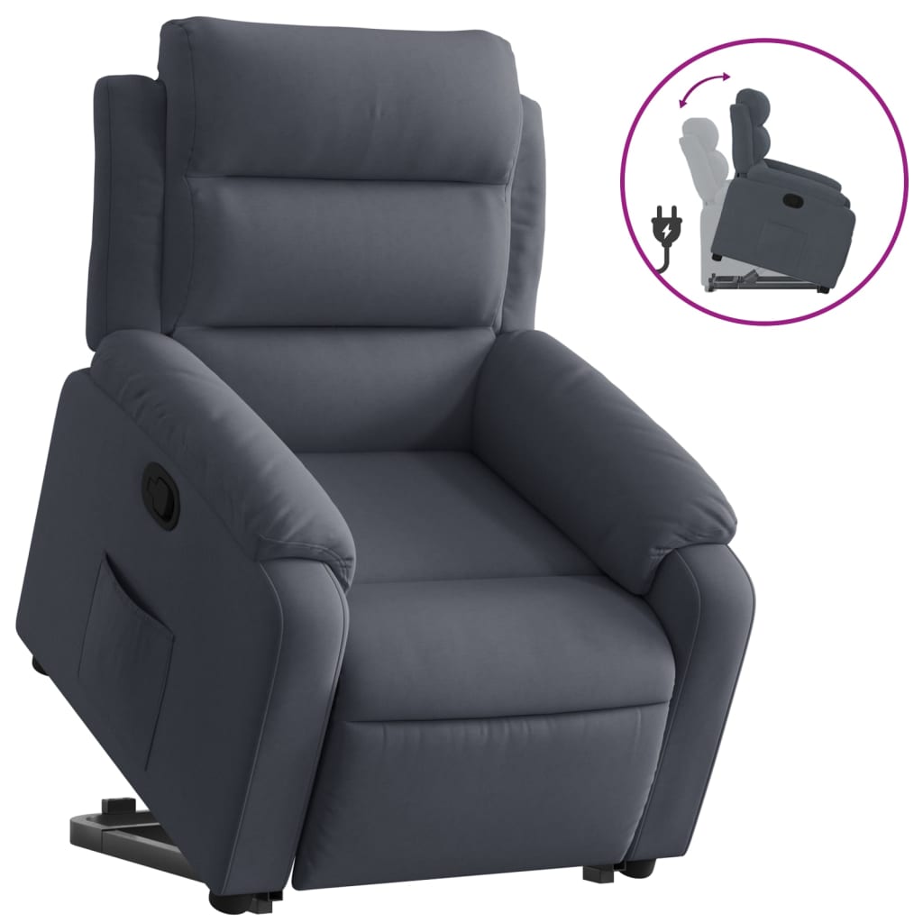 Fauteuil inclinable Gris foncé Velours - XIOS