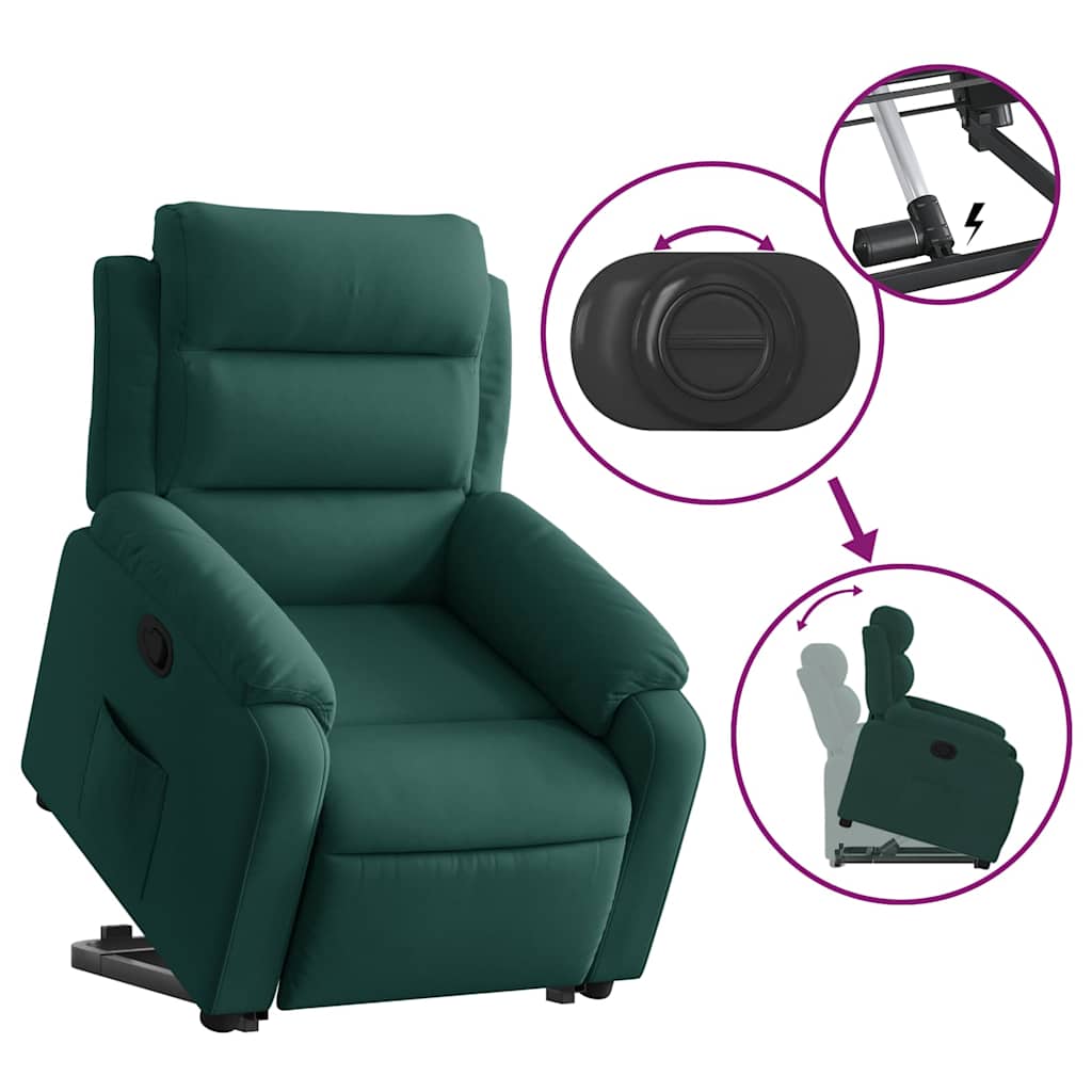 Fauteuil inclinable Vert foncé Velours - XIOS