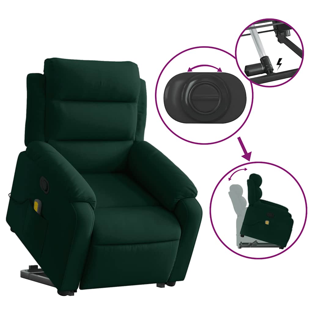 Fauteuil inclinable Vert foncé Velours - XIOS