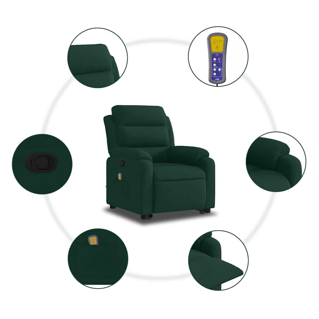 Fauteuil inclinable Vert foncé Velours - XIOS