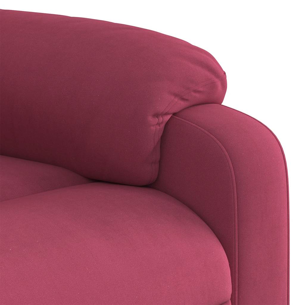 Fauteuil inclinable Rouge bordeaux Velours - XIOS