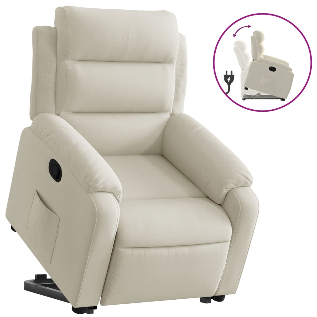 Fauteuil inclinable Crème Velours - XIOS