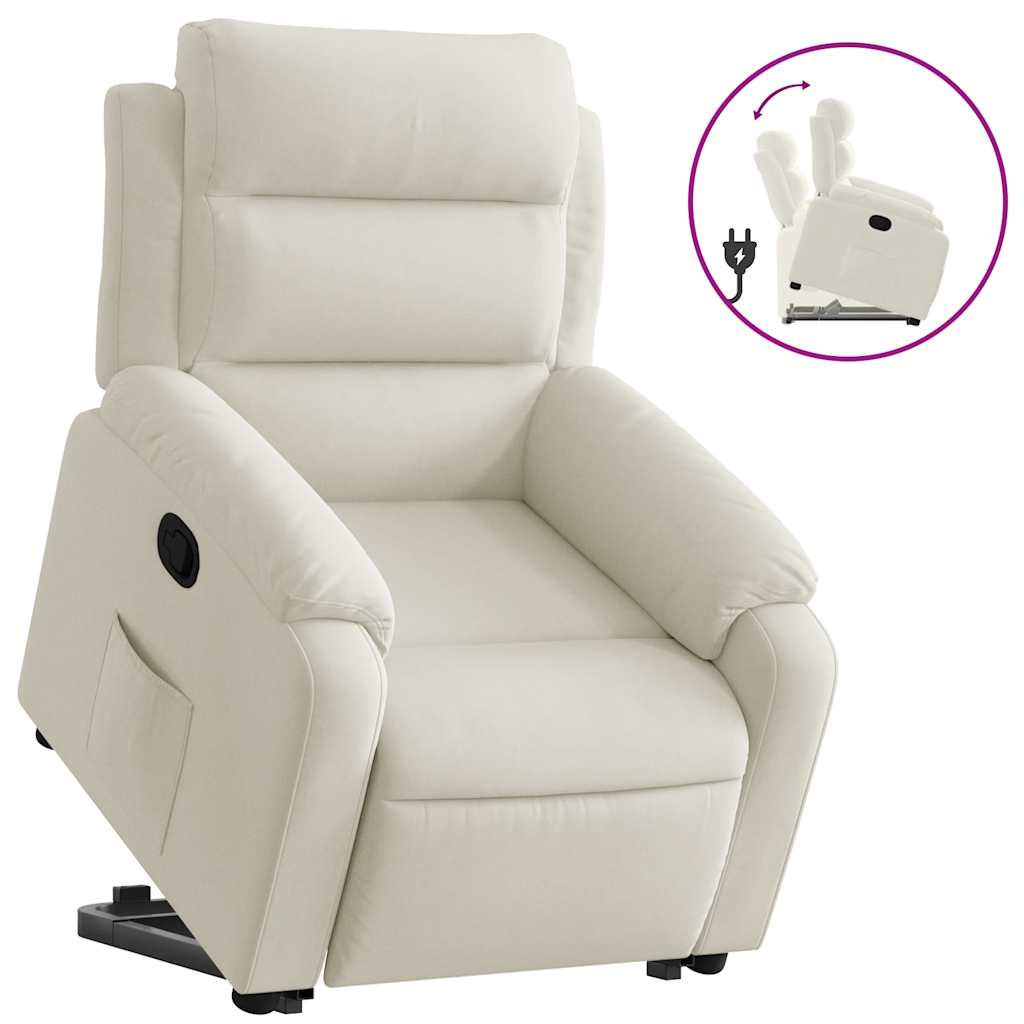 Fauteuil inclinable Crème Velours - XIOS