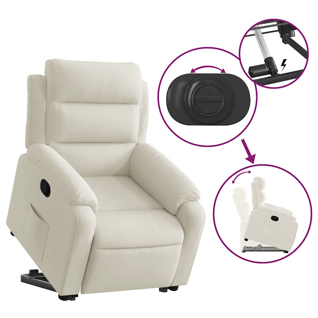 Fauteuil inclinable Crème Velours - XIOS