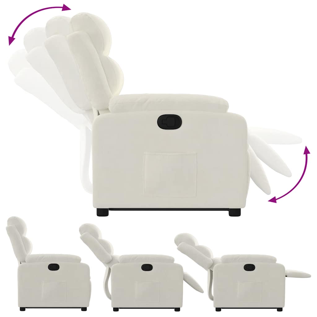 Fauteuil inclinable Crème Velours - XIOS