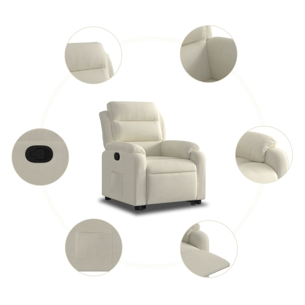 Fauteuil inclinable Crème Velours - XIOS