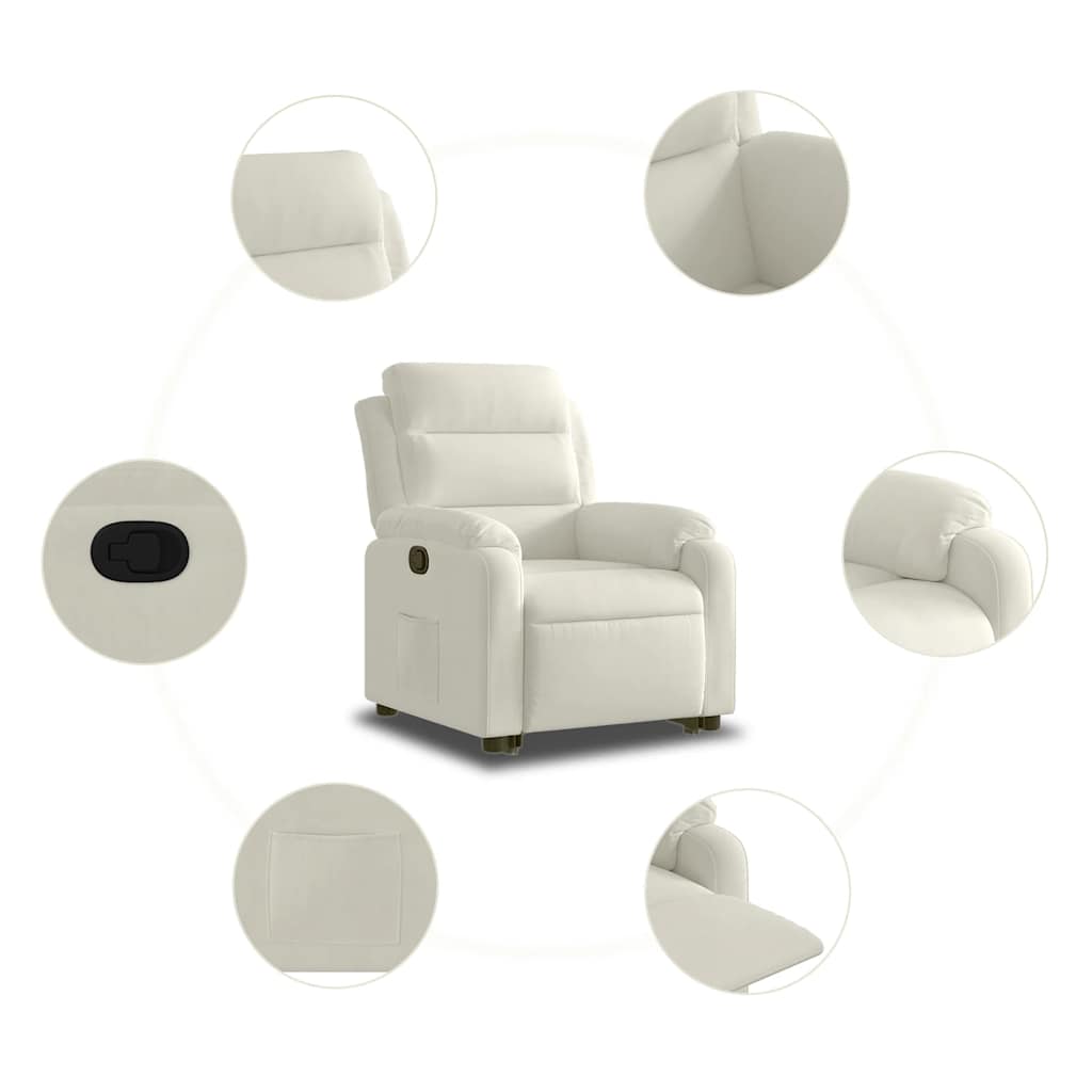 Fauteuil inclinable Crème Velours - XIOS