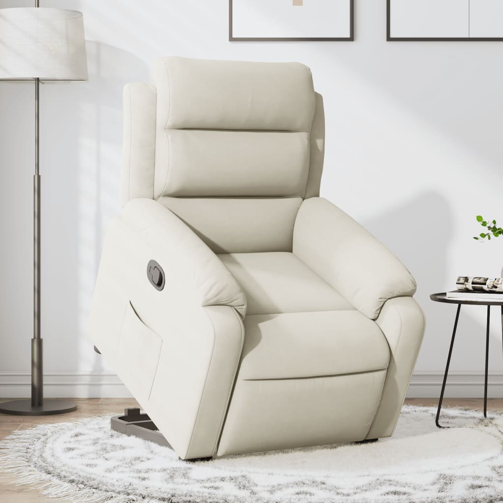 Fauteuil inclinable Crème Velours - XIOS