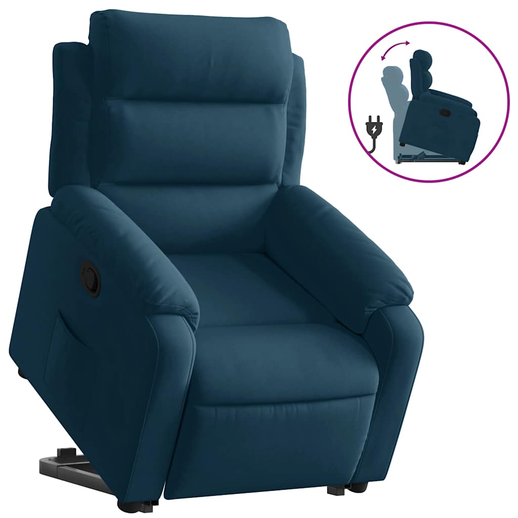 Fauteuil inclinable bleu velours - XIOS
