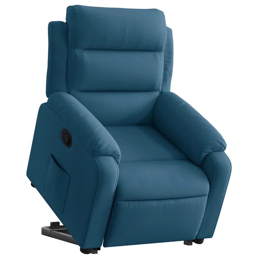 Fauteuil inclinable bleu velours - XIOS