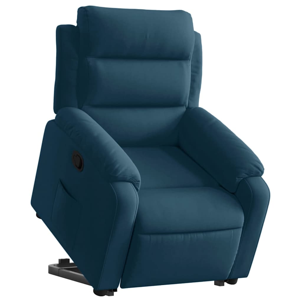Fauteuil inclinable bleu velours - XIOS