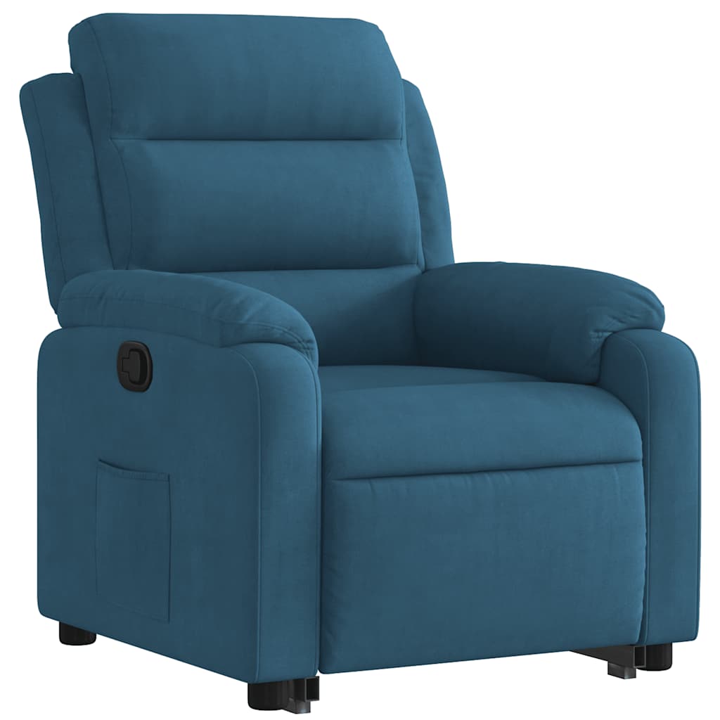 Fauteuil inclinable bleu velours - XIOS