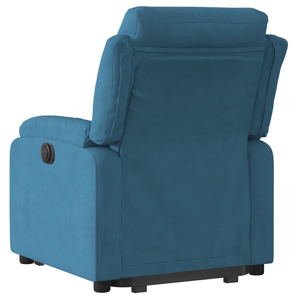 Fauteuil inclinable bleu velours - XIOS