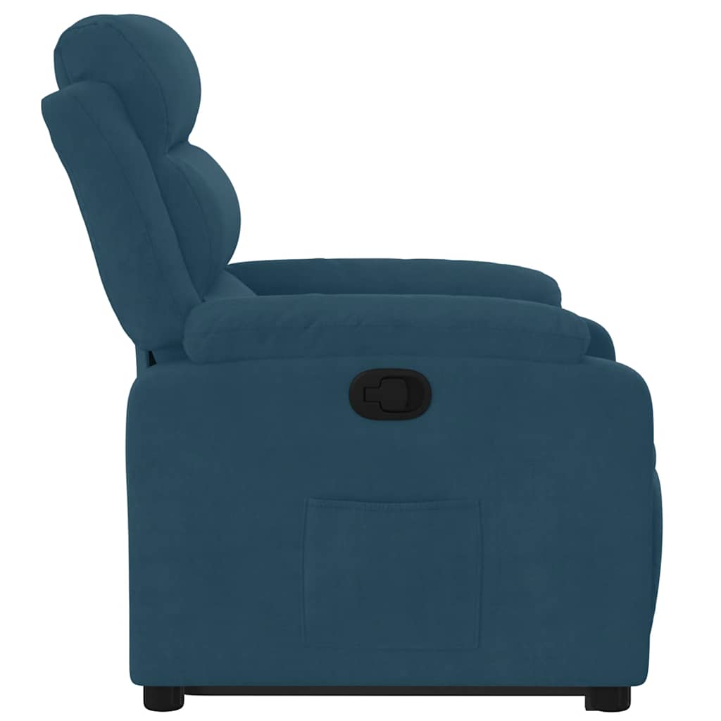 Fauteuil inclinable bleu velours - XIOS