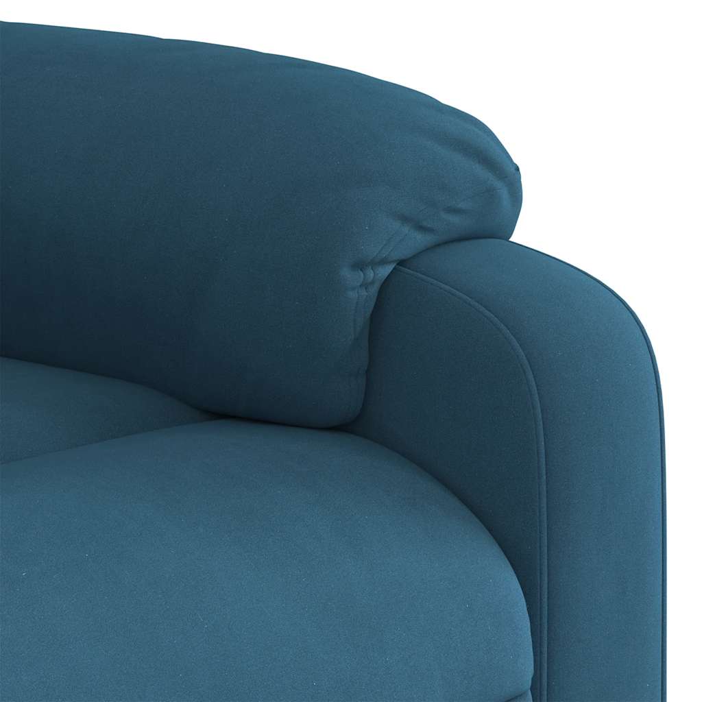 Fauteuil inclinable bleu velours - XIOS