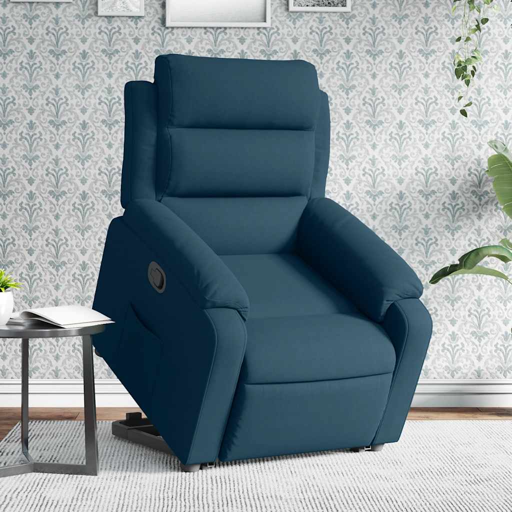 Fauteuil inclinable bleu velours - XIOS